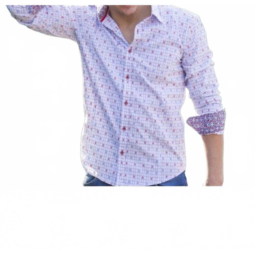 NEW EIGHT X jacquard shirt with trim in red